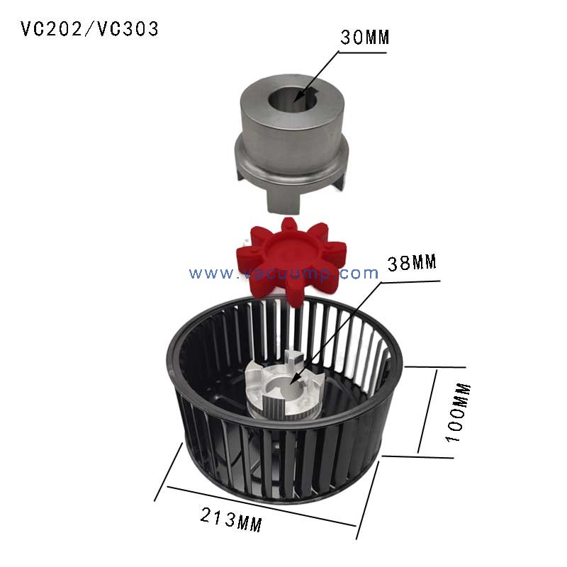VC202/303 Cooling Fan Coupling driven Vacuum Pump Repair parts For Elmo
