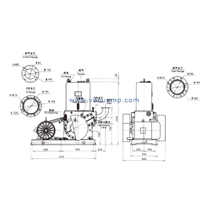 Schmied H150 slide valve piston industrial coating vacuum pump